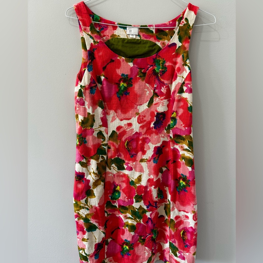 Anthropologie Olena Hibiscus Sheath Dress Size 8